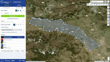Soil water index map of La Rioja wine region in Spain