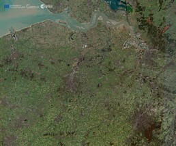 Sentinel-2 image of Flanders, Belgium 21 December 2021