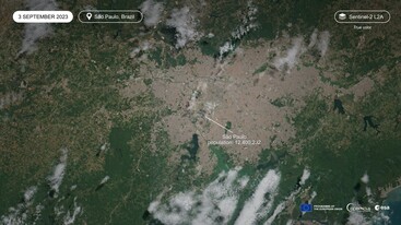 Sentinel-2 image of Sao Paolo region in Brazil 3 September 2023