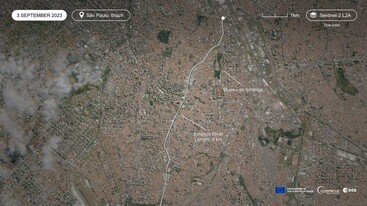 Sentinel-2 image of Sao Paolo in Brazil 3 September 2023