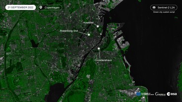 Sentinel-2 image of Copenhagen 21 September 2022
