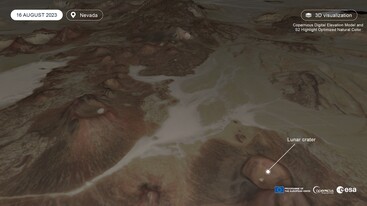 3D visualization of Lunar Crater Volcanic Field in Nevada 16 August 2023