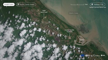 Sentinel-2 image of Kourou 18 September 2023