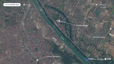 Sentinel-2 image of Vienna on 12 October 2023