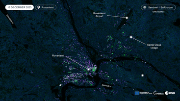Sentinel-1 image of Rovaniemi, Finland on 16 December 2023 edit