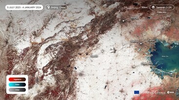 Sentinel-2 false colour image of Beijing area 