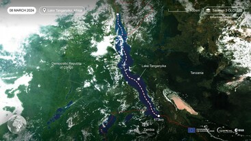 Sentinel-3 image of Lake Tanganyika 8 March 2024 edit