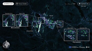 Sentinel-1 image of Kiruna 24 March 2024