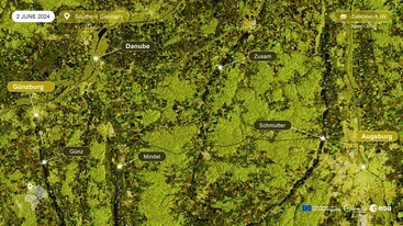 Sentinel-1 view of flooding in Southern Germany 2 June 2024 edit