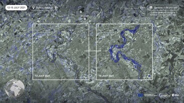 Sentinel-1 and Sentinel-2 image of July 2021 of Esneux Belgium
