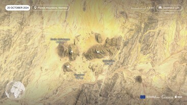 Sentinel-2 false color image of Namibia 20 October 2024 edit