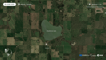Sentinel-2 image of Deadhorse Lake Alberta Canada 25 June 2020