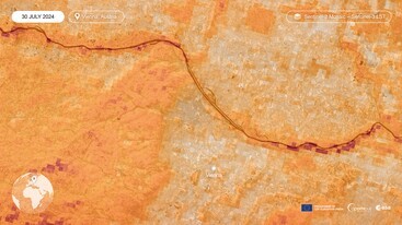  Sentinel-2 Quarterly Mosaic and Sentinel-3 LST 30 July 2024 image of Austrian Wienerwald Vienna 5-8 March 2025 edit