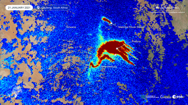 Sentinel-5P NO2 Pretoria South Africa 21 January 2022 edit