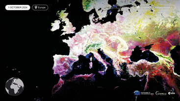 Sentinel-2 Level 3 quarterly cloudless mosaics of Europe 1 October 2024