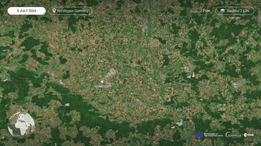 Sentinel-2 L2A true-colour satellite images of Nördlingen Germany 9 July 2024 edit