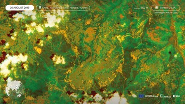Sentinel-2 image of Yuanyang County, Honghe, Yunnan August 2019 edit