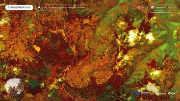 Sentinel-2 image of Yuanyang County, Honghe, Yunnan November 2019 edit