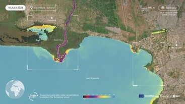 Sentinel-2 True color and water quality products Suspended Particulate Matter concentrations Lake Tanganyika 16 July 2023 edit