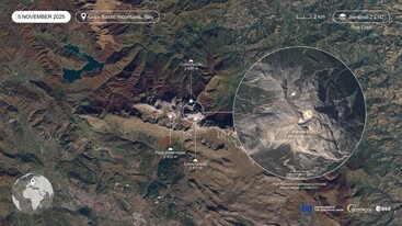 Sentinel-2 L1C and CCM image of the Gran Sasso mountains in Italy 5 November 2025 edit
