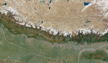 Sentinel-2 quarterly mosaic January 2024 of Mount Everest Nepal - clean