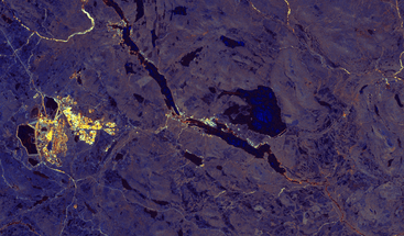 Sentinel-1 monthly mosaic of Kiruna Sweden from 1 December 2023 - clean